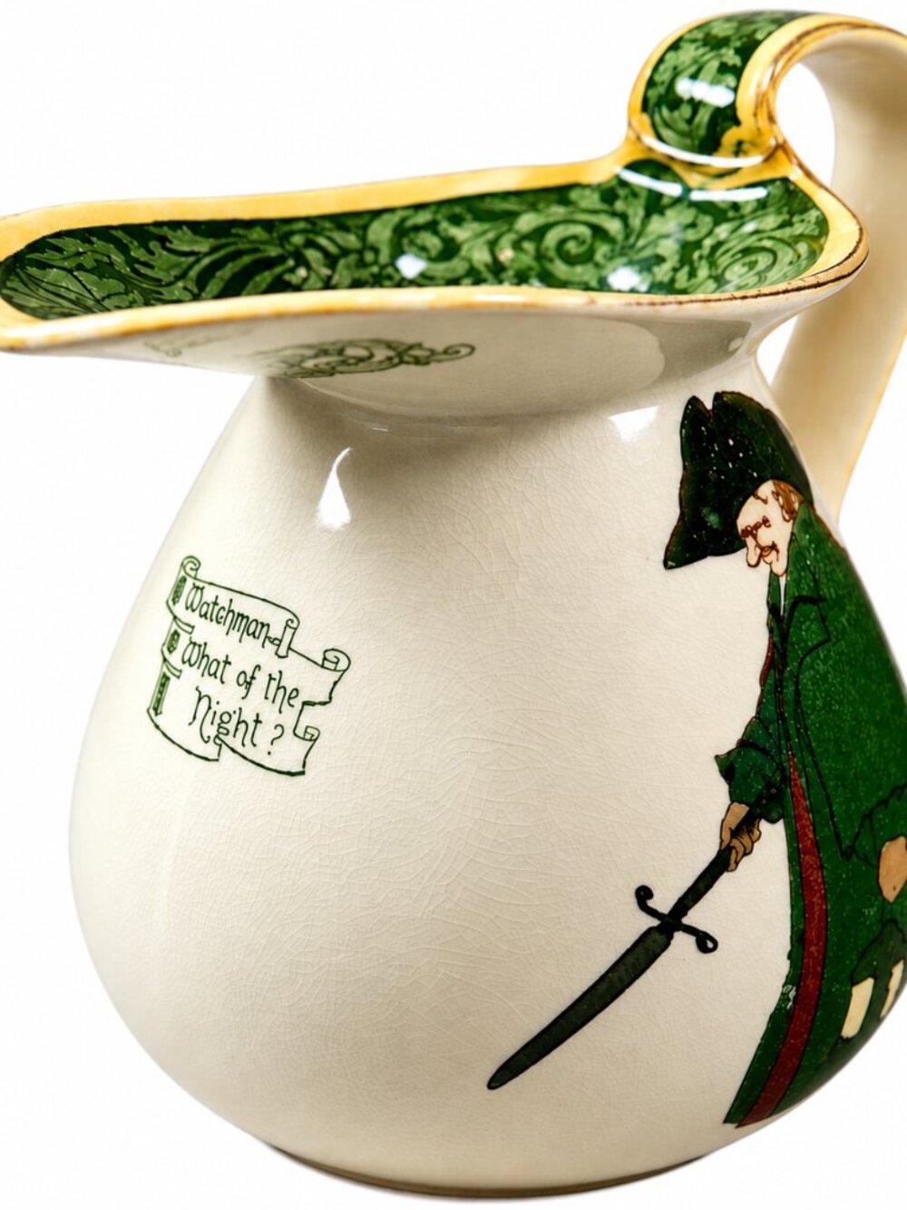 WA-10--Antique Royal Doulton Watchman What of the Night Jug Rd 383666